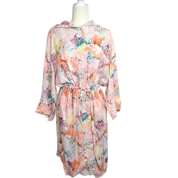 Gap Women's Watercolor Lounge Jacket Hoodie 3/4 Sleeves Oversize Small/ Medium - Picture 2 of 8